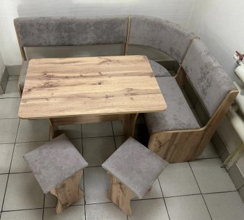Кухонный уголок Миссия V велюр (дуб вотан) в Алдане - mebel154.com