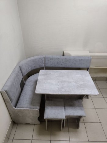 Кухонный уголок Миссия V велюр (цемент) в Алдане - mebel154.com