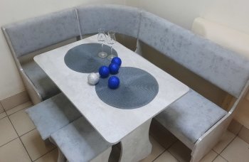 Кухонный уголок Миссия V велюр (цемент) в Алдане - mebel154.com