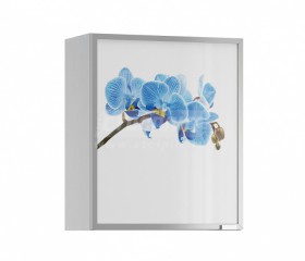 Анна АП-60 Полка с витриной Орхидея синяя в Алдане - mebel154.com