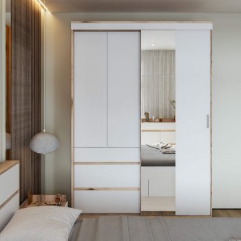 Шкаф-купе Брауни 1.5м в Алдане - mebel154.com