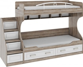 Двухъярусная кровать с приставной лестницей Прованс в Алдане - mebel154.com