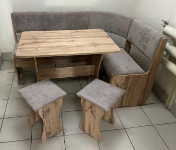 Кухонный уголок Миссия V велюр (дуб вотан) в Алдане - mebel154.com