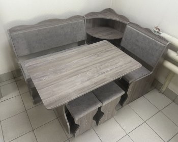 Кухонный уголок Миссия с полкой, ткань(локи) в Алдане - mebel154.com
