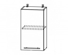 Капри П 400 шкаф верхний в Алдане - mebel154.com