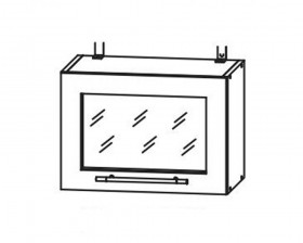 Капри ПГС 500 шкаф верхний горизонтальный со стеклом в Алдане - mebel154.com