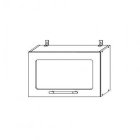 Капри ВПГС 600 шкаф верхний горизонтальный со стеклом в Алдане - mebel154.com