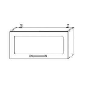 Капри ВПГС 800 шкаф верхний горизонтальный со стеклом в Алдане - mebel154.com
