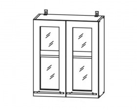 Капри ВПС 600 шкаф верхний со стеклом высокий в Алдане - mebel154.com