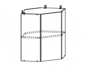 Капри ВПУ 600 шкаф верхний угловой в Алдане - mebel154.com