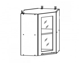 Капри ВПУС 550 шкаф верхний угловой со стеклом в Алдане - mebel154.com