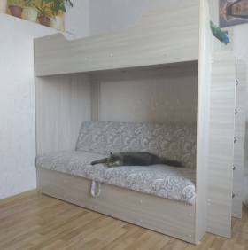 Кровать двухъярусная с диваном в Алдане - mebel154.com