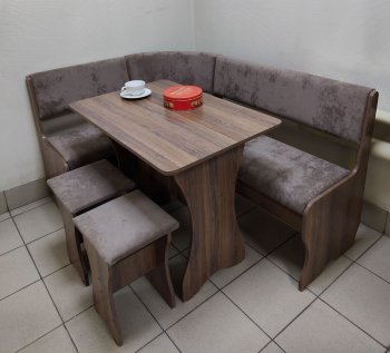 Кухонный уголок Миссия  V велюр(коричневый) в Алдане - mebel154.com