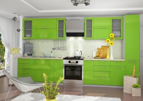Кухня Олива зеленый металлик модульная в Алдане - mebel154.com