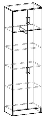 Машенька шкаф двухстворчатый комбинированный в Алдане - mebel154.com