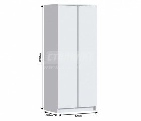 Шкаф 2-х дверный Кито СБ-2309 Белый в Алдане - mebel154.com