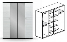 Шкаф 4-х дверный Гретта СБ-207 в Алдане - mebel154.com