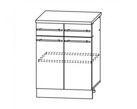 Скала С2Я 600 шкаф нижний с ящиками в Алдане - mebel154.com