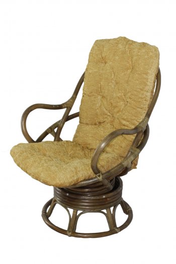 Кресло-качалка Swivel Rocker (Ротанг №6, ткань Mulan 152) в Алдане - mebel154.com
